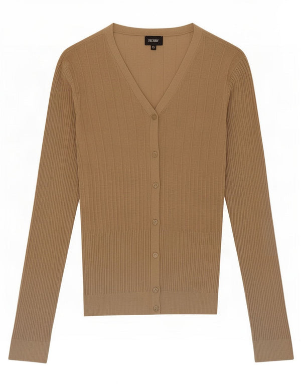 Maglione cardigan da donna Hobbs UK 16 grande viscosa beige