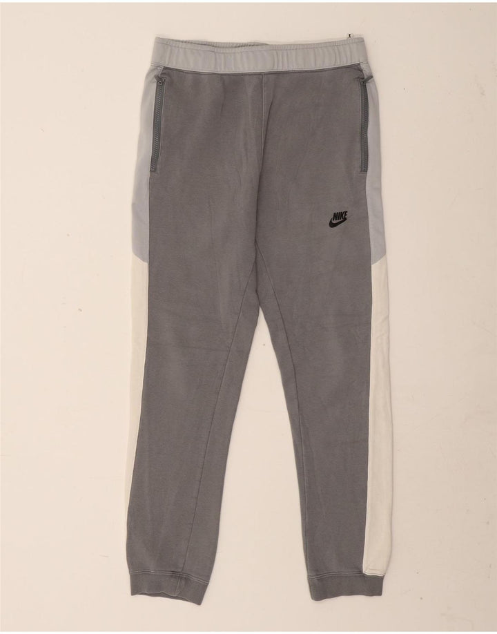 Pantaloni da tuta da uomo Nike Joggers in cotone color block grigio medio