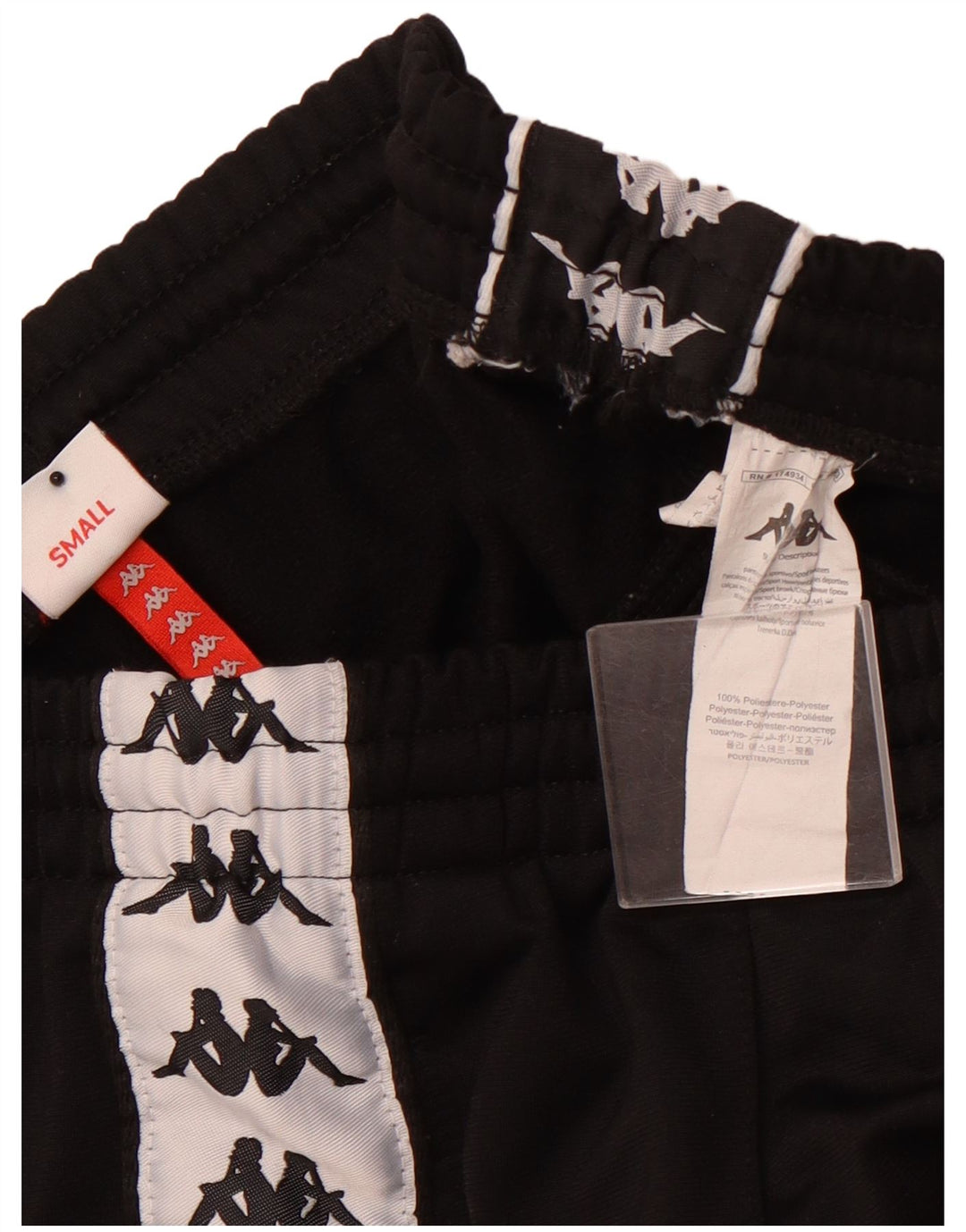Pantaloni da tuta con grafica da uomo KAPPA Joggers piccoli in poliestere nero
