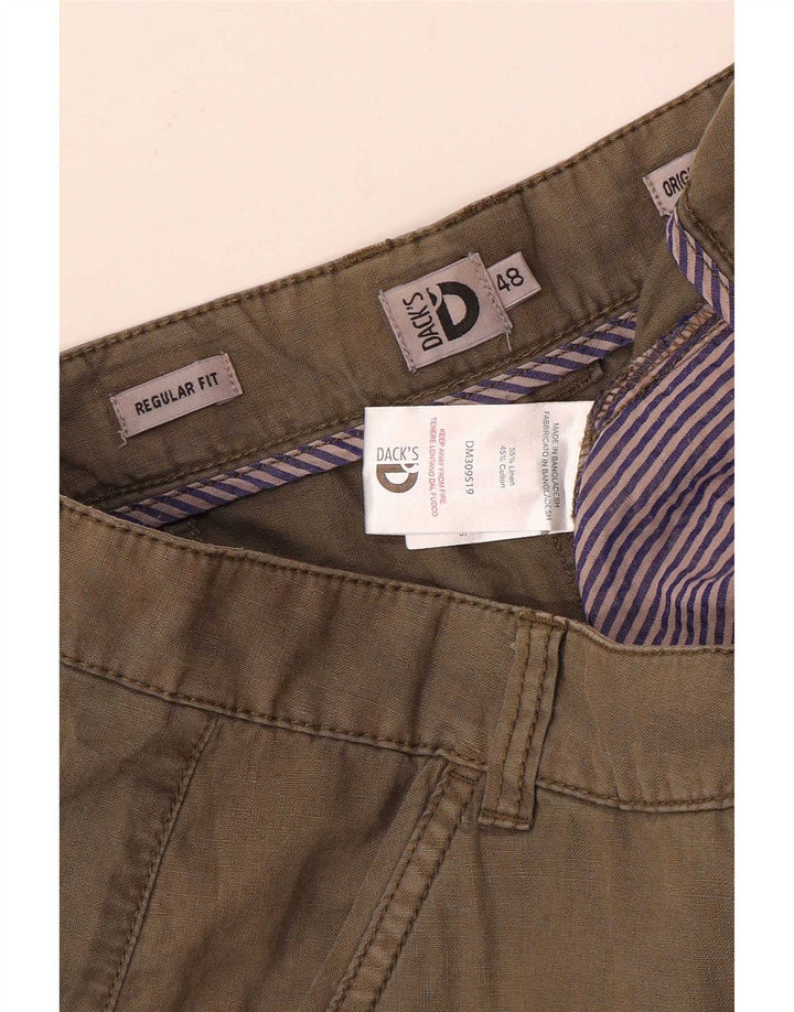Pantaloncini chino dalla vestibilità regolare da uomo di Dack IT 48 medio W32 lino kaki