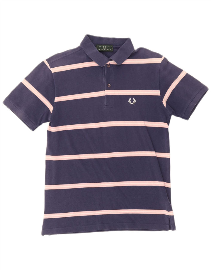 Polo da uomo Fred Perry piccola in cotone a righe blu navy