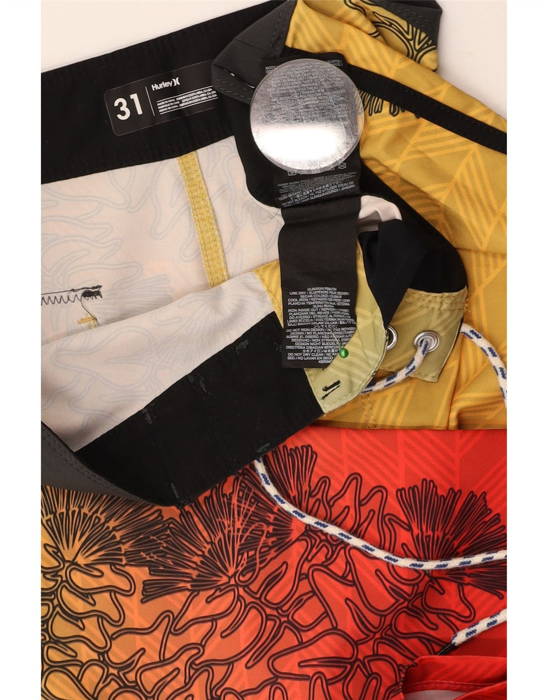 Pantaloncini da bagno da uomo HURLEY Poliestere floreale giallo medio