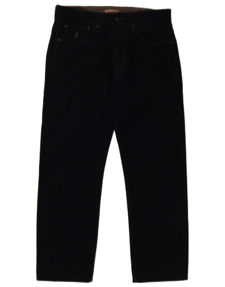 MARLBORO CLASSICS Pantaloni casual da uomo vestibilità regolare W32 L28 Blu navy