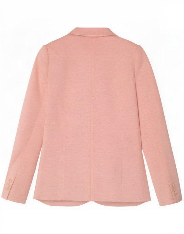 Crew Clothing Giacca blazer da donna a 2 bottoni UK 10 Piccolo cotone screziato rosa