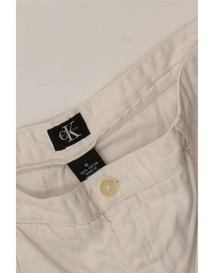 Pantaloncini chino da donna Calvin Klein US 6 medi W28 cotone bianco sporco