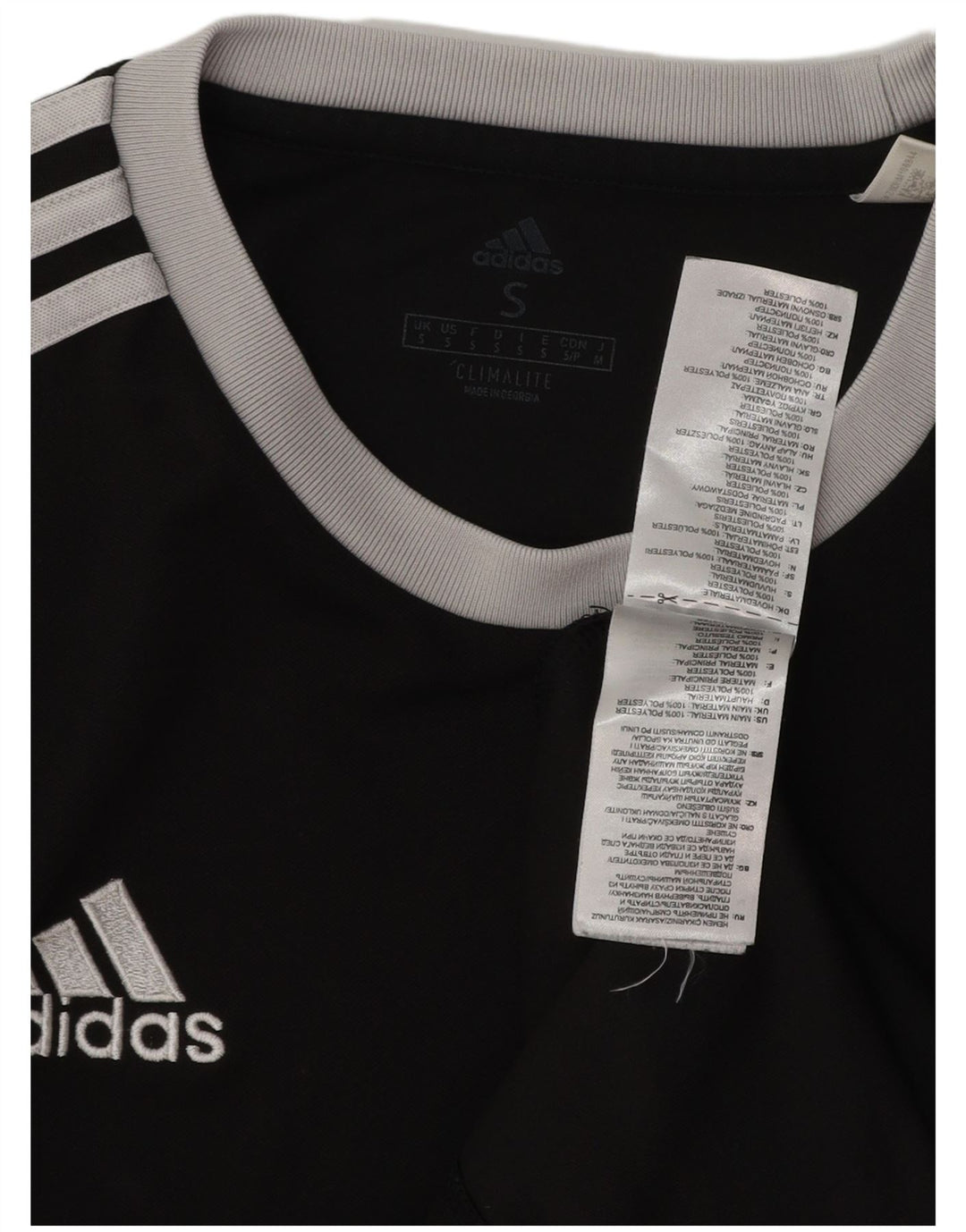 T-shirt ADIDAS Climalite da uomo piccola piccola in poliestere nero