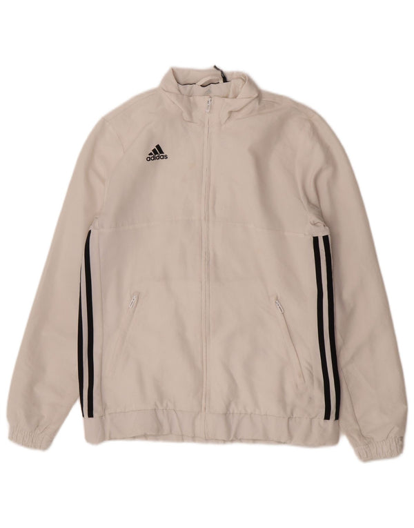 Giacca da ginnastica da donna con vestibilità regolare Adidas UK 12/14 Medium White Sports