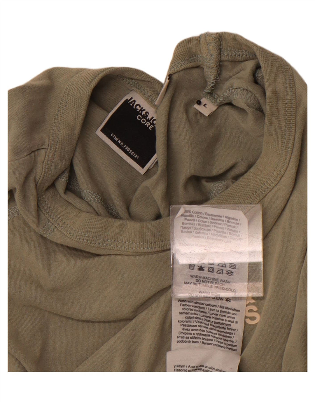 JACK & JONES T-shirt da uomo grande in cotone kaki