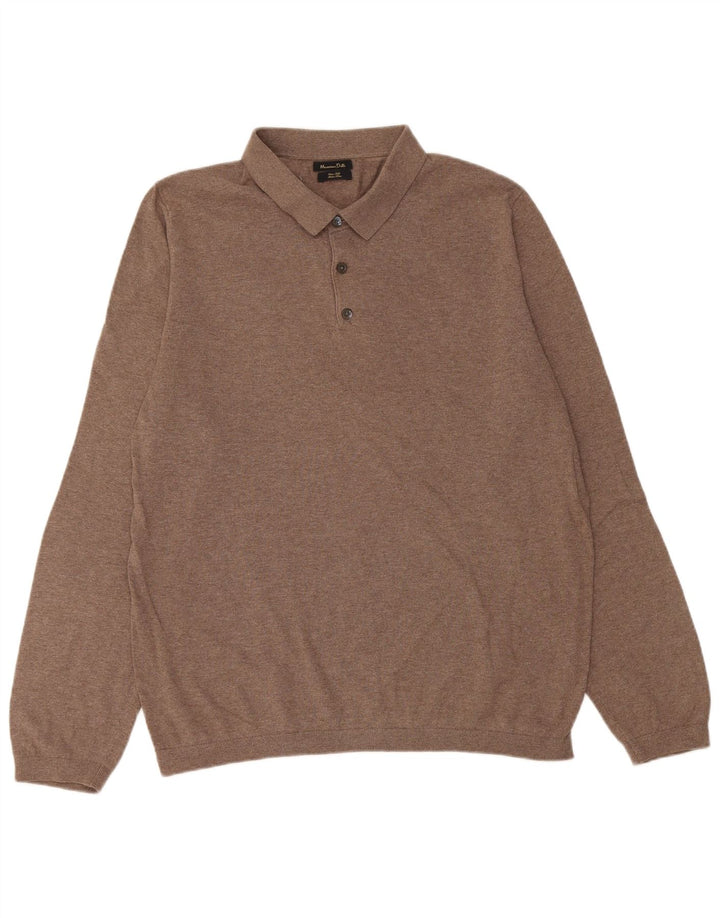 Massimo Dutti Maglione da uomo con collo alto, grande, marrone