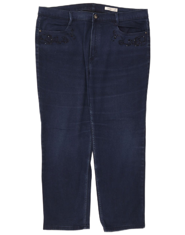 Jeans corti da donna Marks & Spencer UK 20 2XL W40 L26 Cotone blu navy