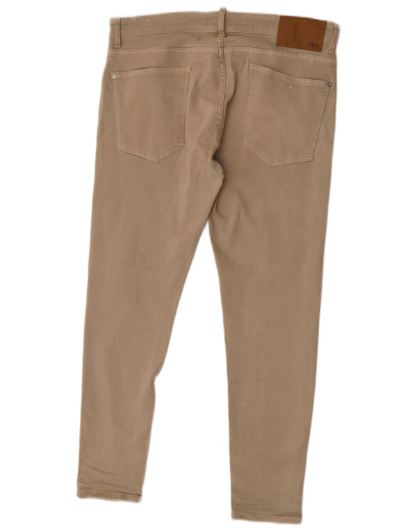 Jeans skinny da uomo a vita bassa Zara EU 46 XL W36 L28 Cotone beige