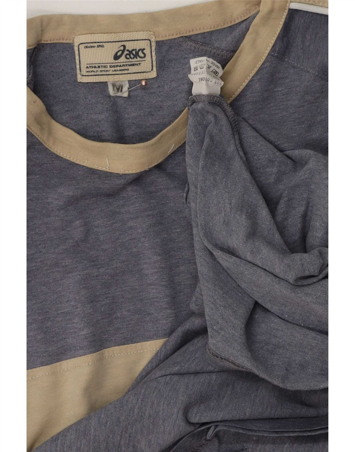 T-shirt da uomo Asics Top in cotone color block blu medio