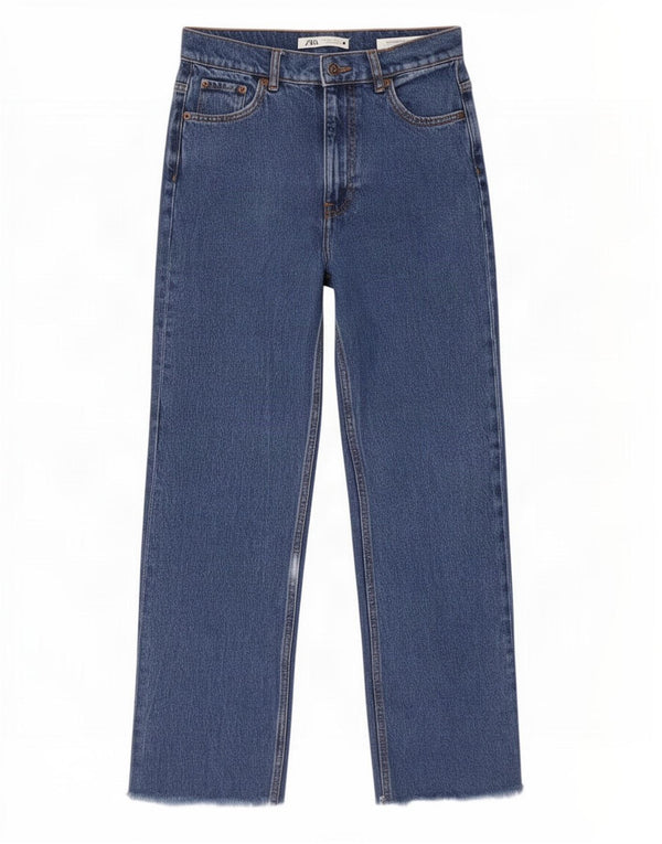 Jeans dritti da donna Zara EU 34 2XS W24 L28 Cotone blu