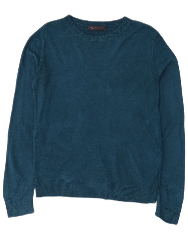 Maglione maglione con scollo a barca da donna Marks & Spencer UK 10 piccolo blu navy