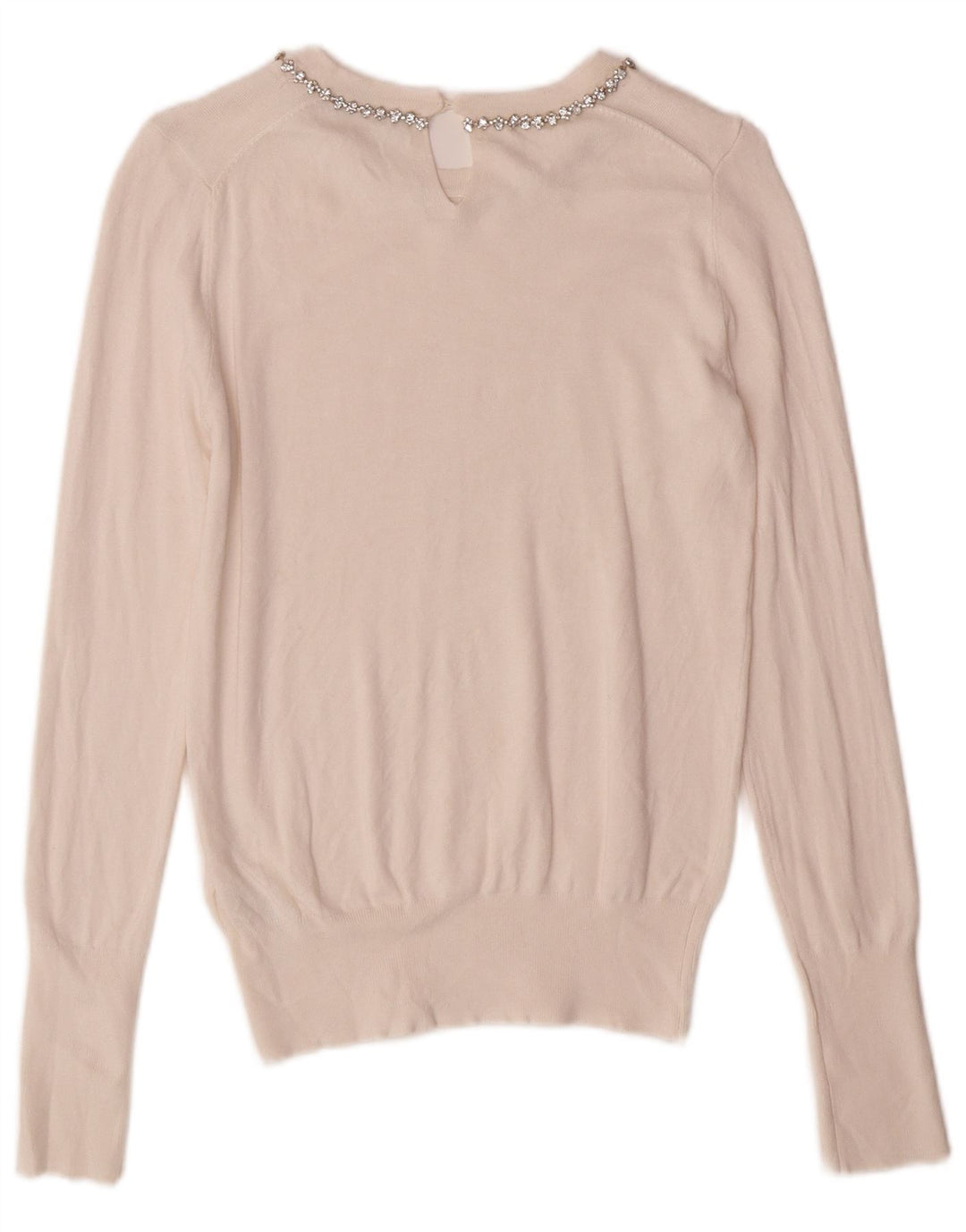 Maglione Zara da donna con scollo a barca UK 10 piccolo in viscosa bianco sporco