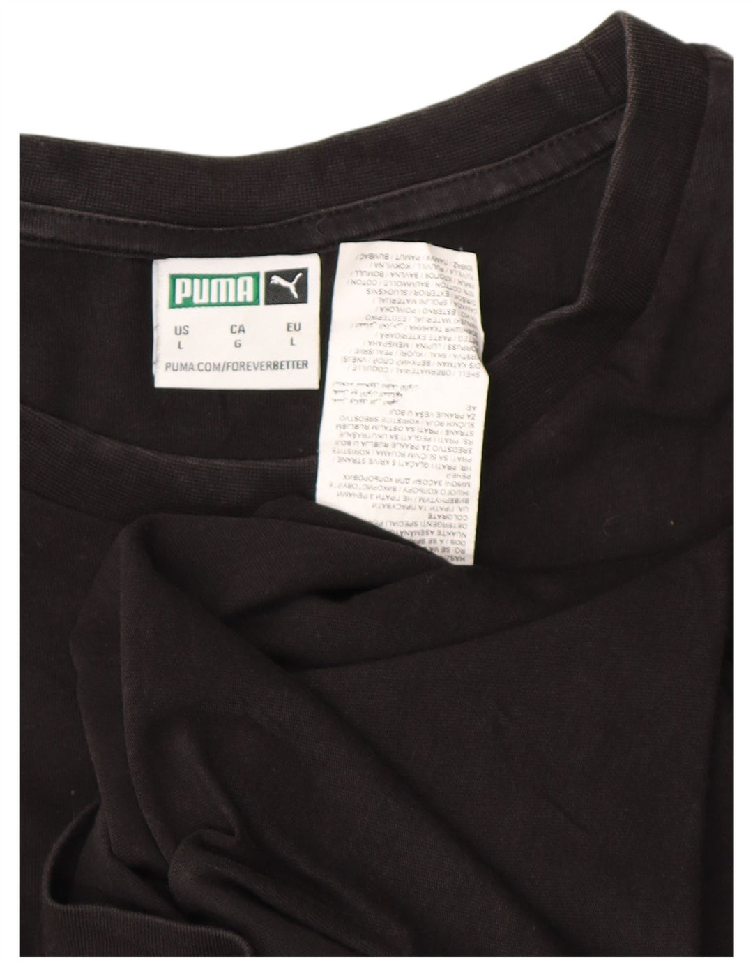 T-shirt grafica da uomo Puma Top grande in cotone nero