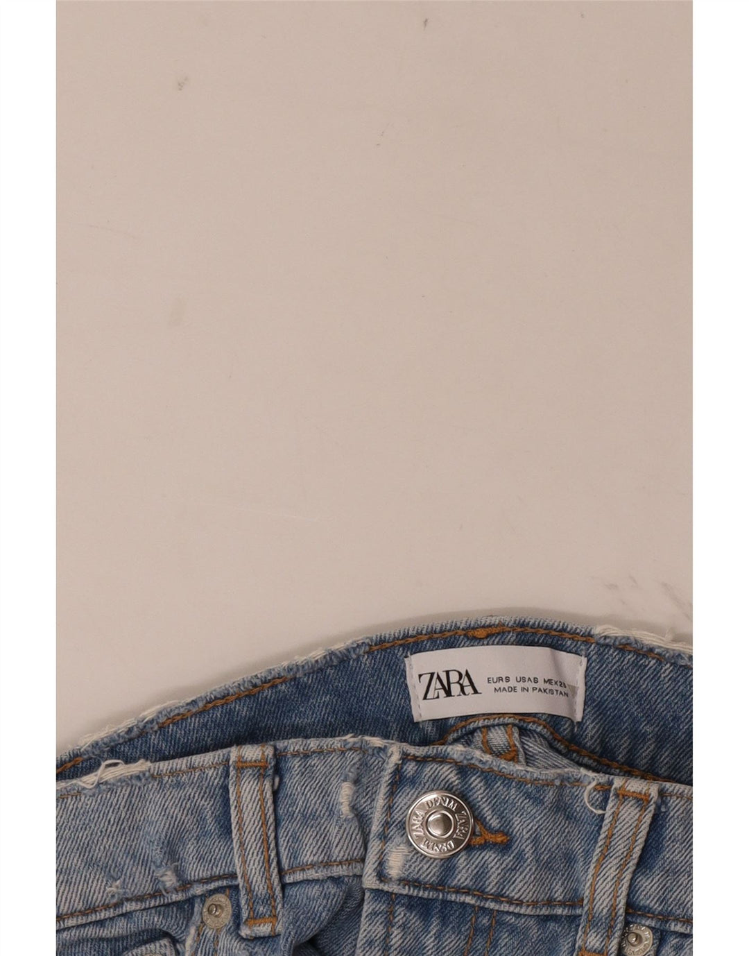 Pantaloncini di jeans invecchiati Zara da donna piccoli W26 blu