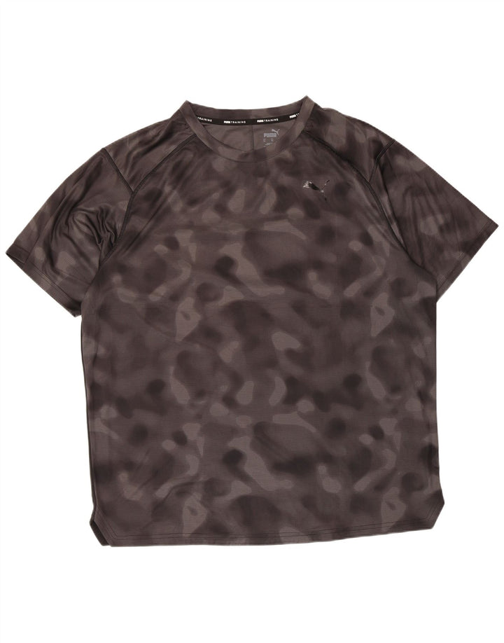 T-shirt da uomo Puma Top XL poliestere mimetico grigio