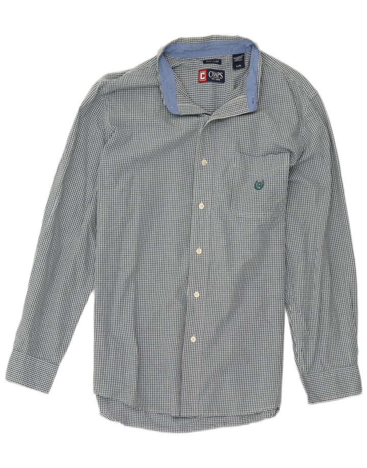 Camicia da uomo Chaps grande in cotone a quadretti verde