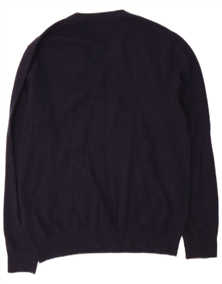 Gant Maglione da uomo con scollo a V in lana media blu navy