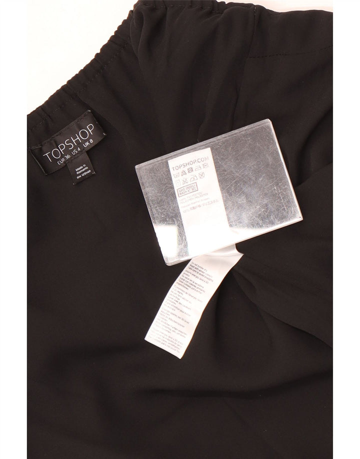 Topshop Top da donna corto alla caviglia UK 8 piccolo poliestere nero