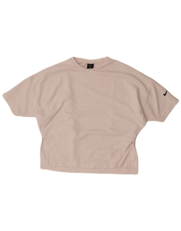 T-shirt oversize da donna Nike Dri Fit UK 14 cotone bianco medio