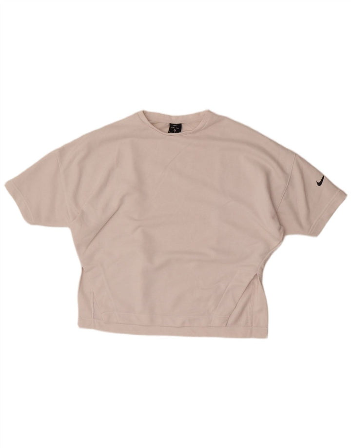 T-shirt oversize da donna Nike Dri Fit UK 14 cotone bianco medio