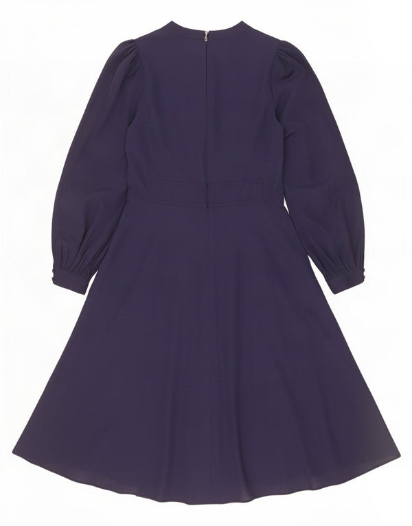 Abito lungo da donna a maniche lunghe Hobbs UK 10 piccolo in poliestere blu navy