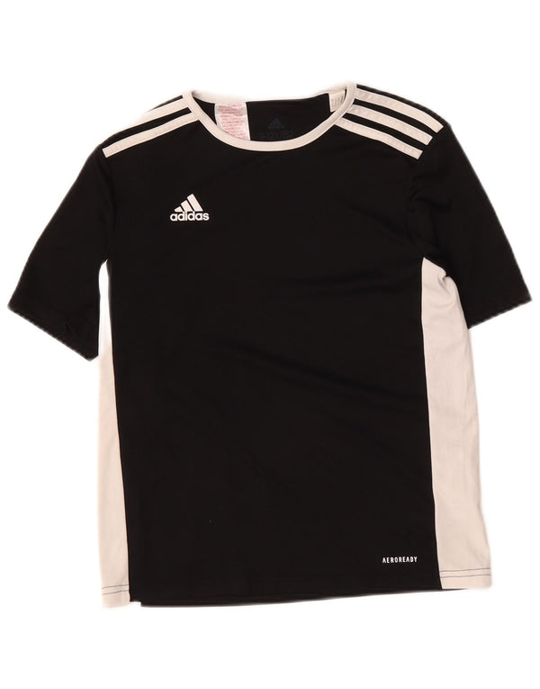 Maglietta Adidas Aeroready da ragazzo, 11-12 anni, in poliestere color block nero