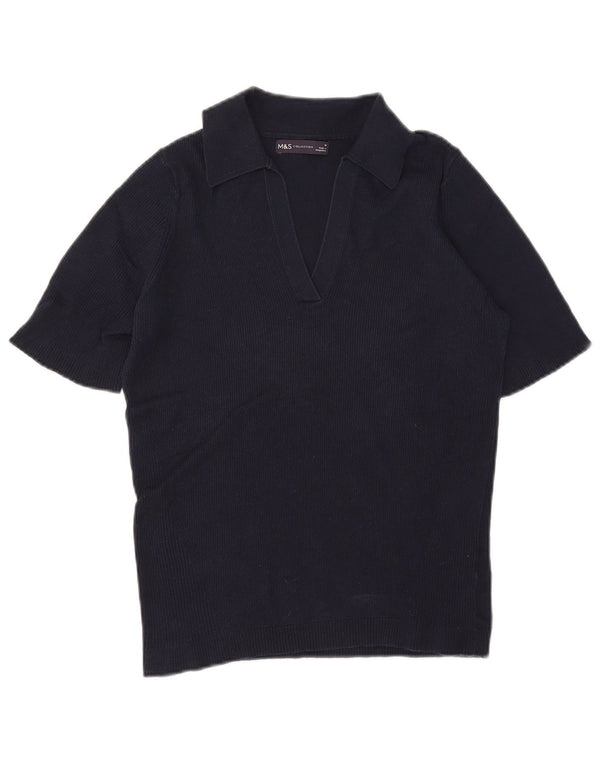 Polo da donna Marks & Spencer UK 12 cotone blu navy medio