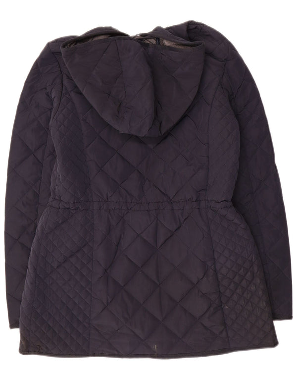 Giacca trapuntata con cappuccio da donna Massimo Dutti UK 12 medio poliestere blu navy
