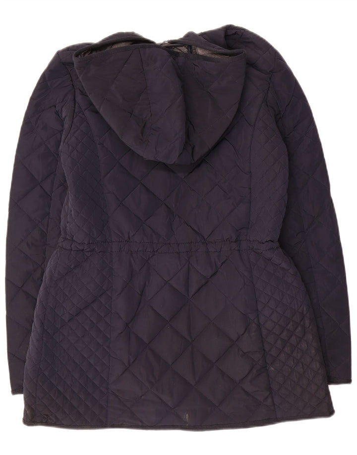 Giacca trapuntata con cappuccio da donna Massimo Dutti UK 12 medio poliestere blu navy