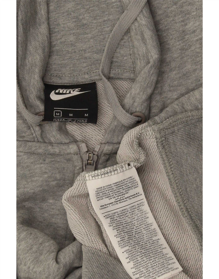 Felpa con cappuccio e zip Nike da uomo in cotone screziato grigio medio