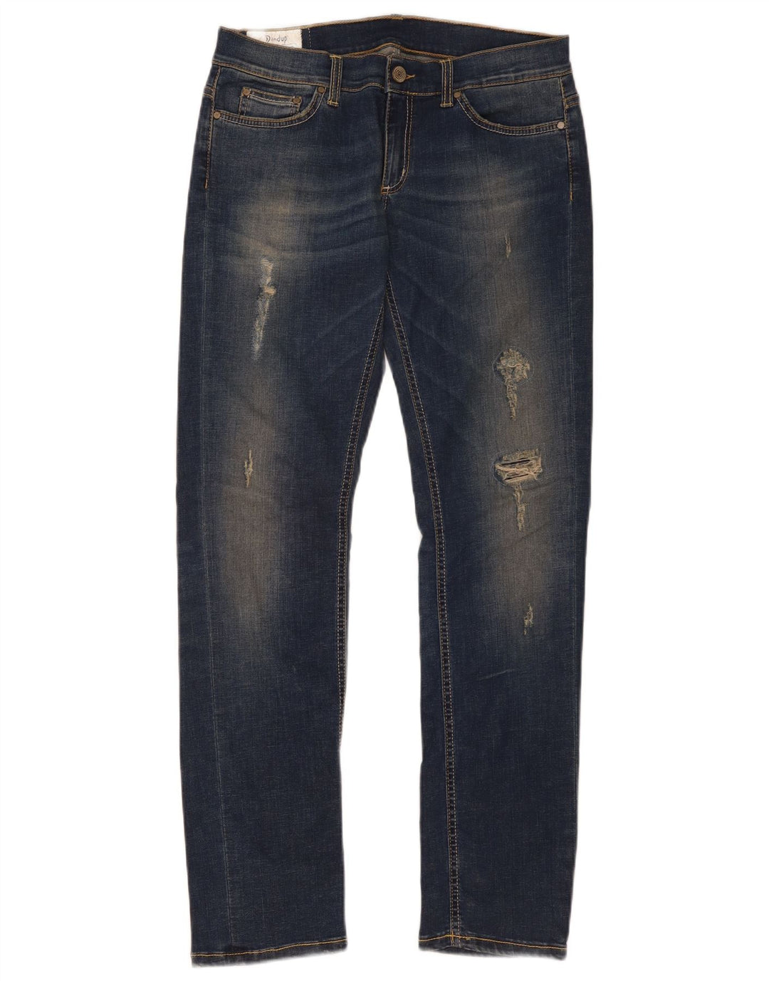 Dondup Jeans slim effetto consumato da donna W32 L33 cotone blu