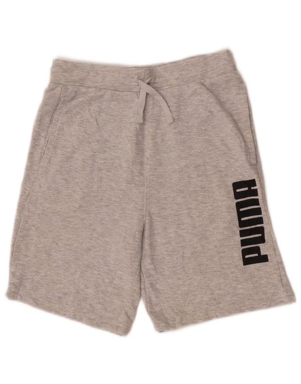 Pantaloncini sportivi Puma da ragazzo con grafica 14-15 anni, grandi, grigi screziati