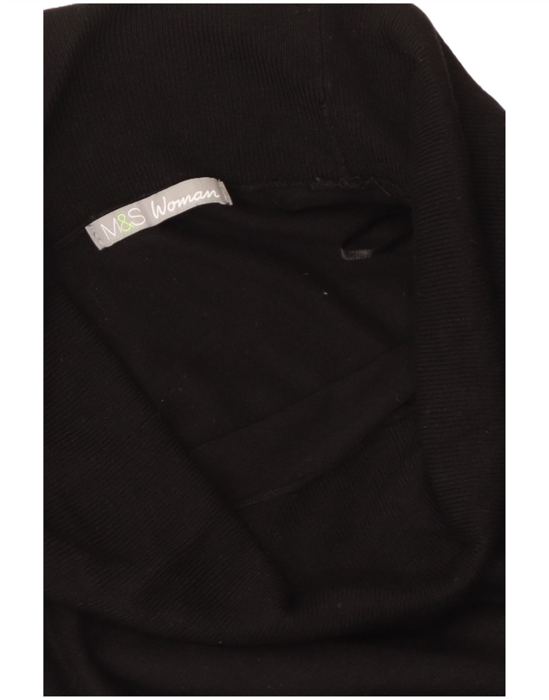 MARKS & SPENCER Maglione maglione a collo alto da donna UK 12 Medio Nero