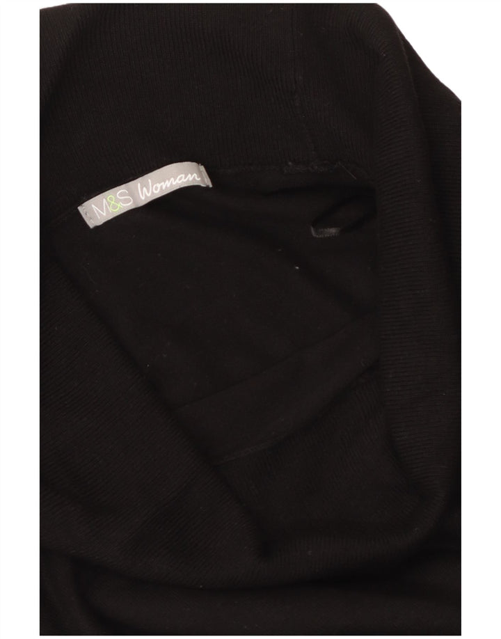 MARKS & SPENCER Maglione maglione a collo alto da donna UK 12 Medio Nero