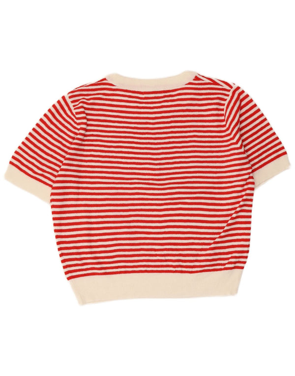 Maglione maglione girocollo da donna PEPALOVES UK 14 a righe rosse medie