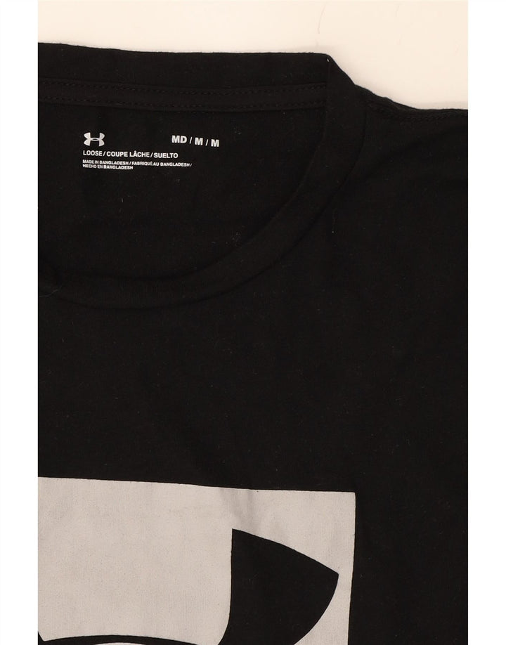 UNDER ARMOUR Mens Graphic T-Shirt Top Medium Black Vintage Under Armour and Second-Hand Under Armour from Messina Hembry 