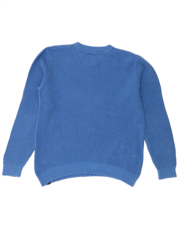 Fat Face Maglione girocollo da uomo vestibilità regolare girocollo grande cotone blu