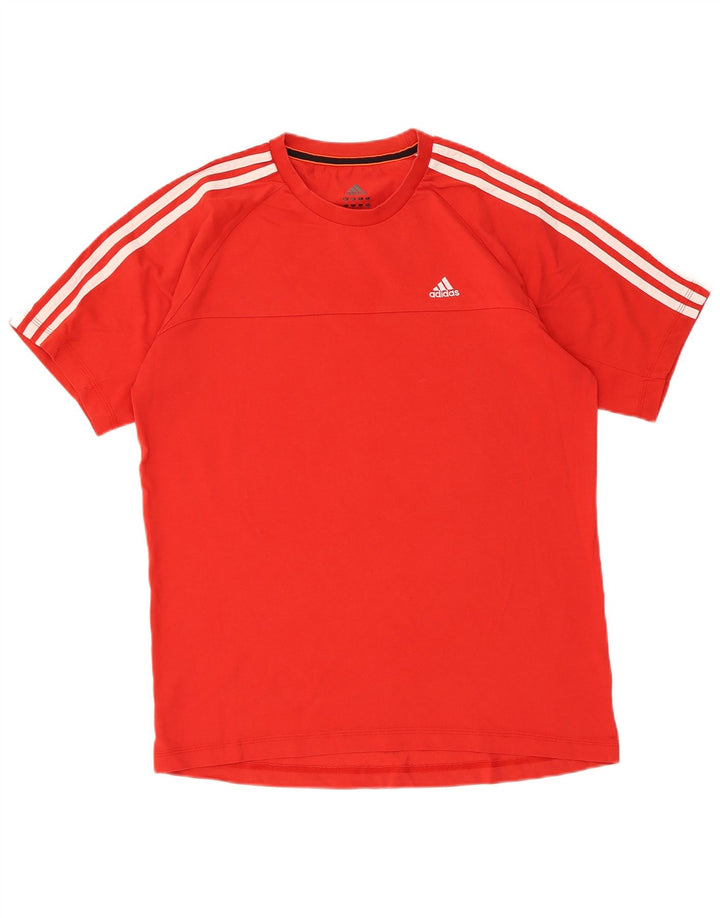 T-shirt Adidas Climalite da uomo in cotone rosso medio