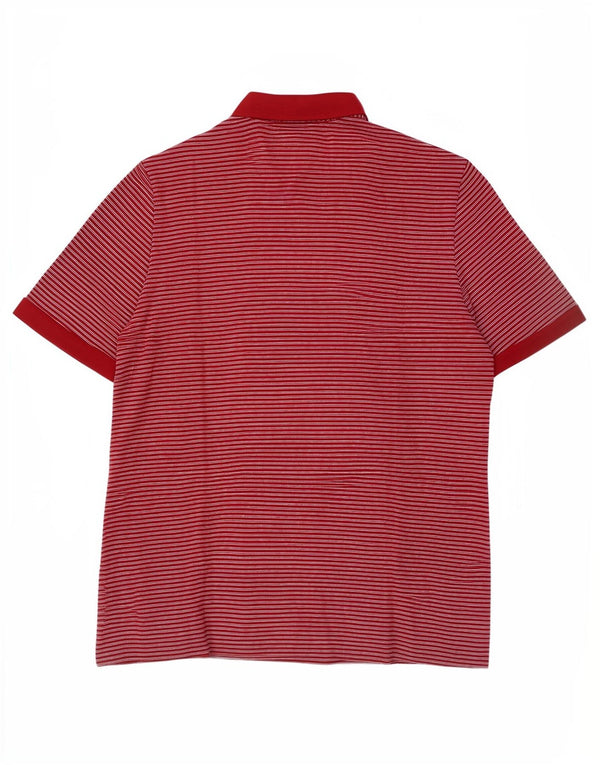 Polo vintage da uomo XL a righe bordeaux