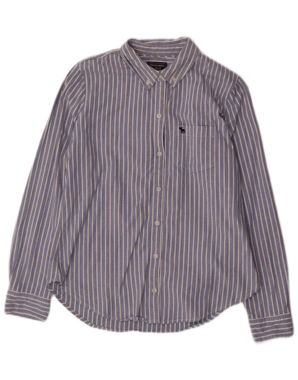 Camicia da donna Abercrombie & Fitch UK 14 Cotone a righe blu medio