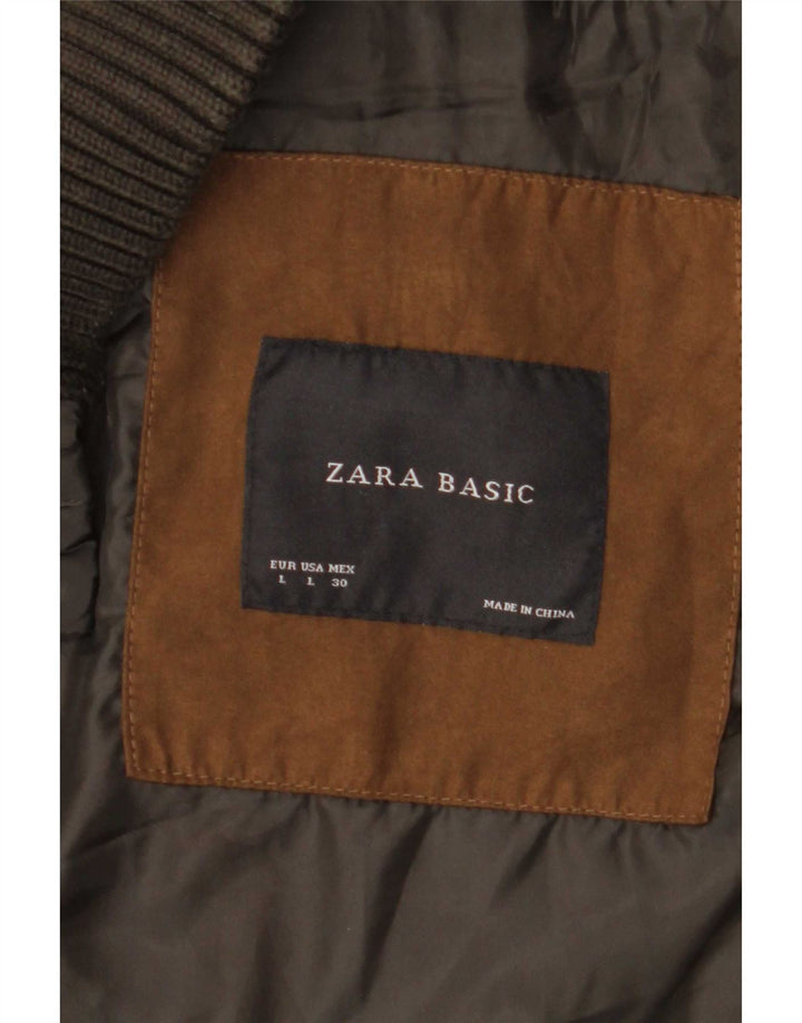 Gilet trapuntato da donna Zara UK 14 grande poliestere grigio