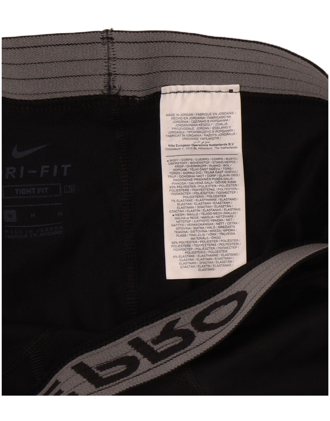 Leggings grafici Nike Dri Fit da uomo in poliestere nero medio