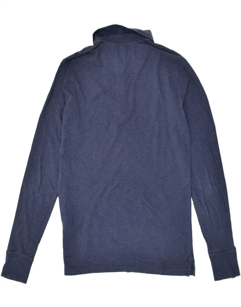 BURBERRY Mens Long Sleeve Polo Shirt XS Navy Blue Cotton Vintage Burberry and Second-Hand Burberry from Messina Hembry 