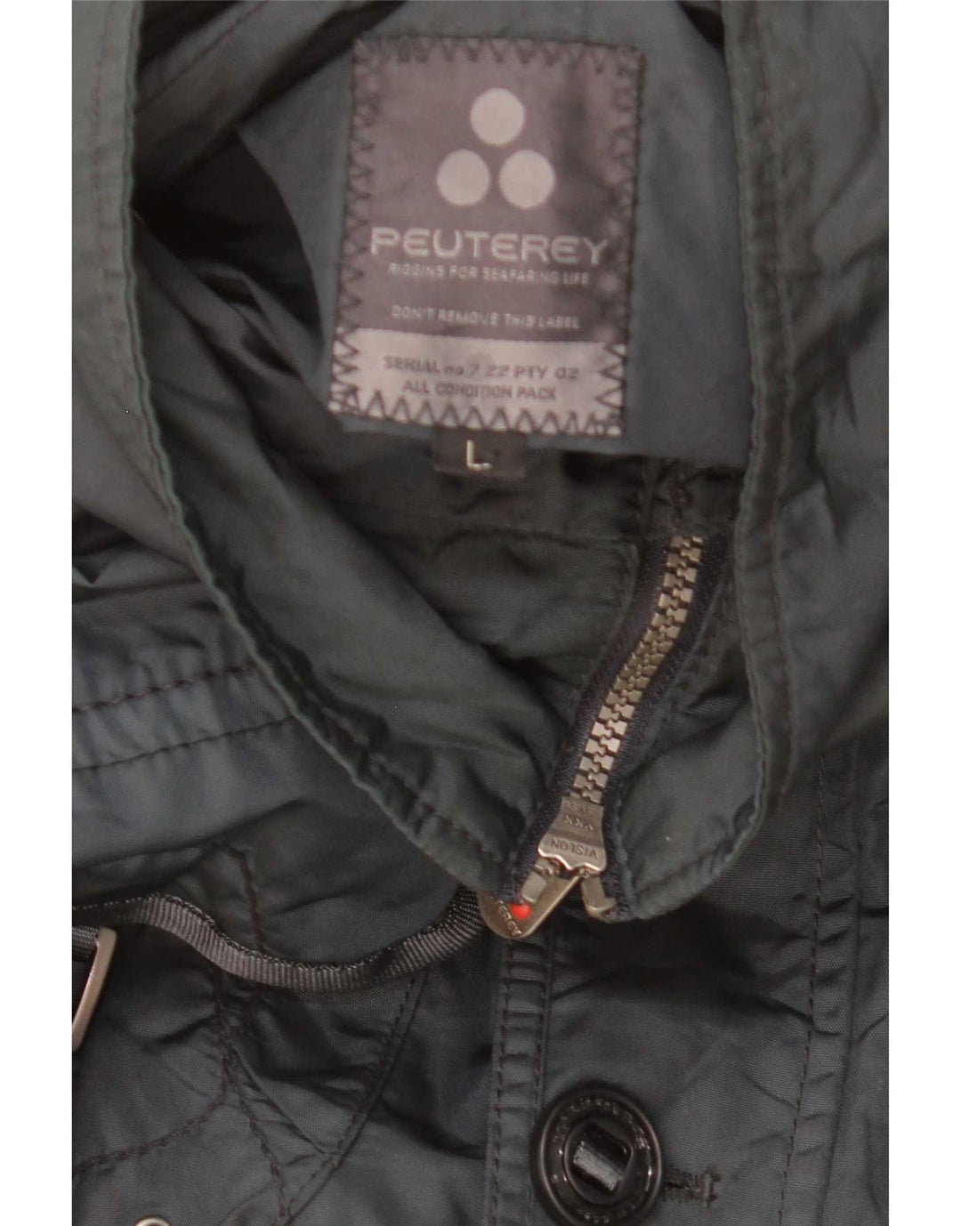 PEUTEREY Giacca multiuso da uomo UK 40 Large Grigia in poliammide