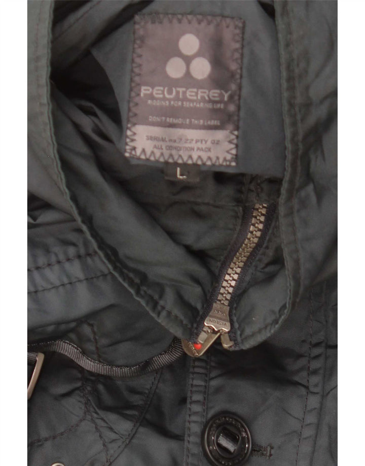 PEUTEREY Giacca multiuso da uomo UK 40 Large Grigia in poliammide