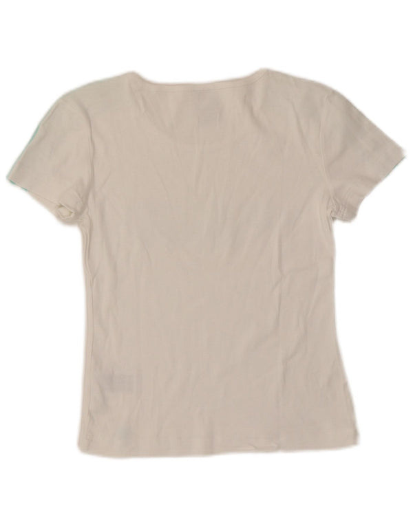 T-shirt grafica corta da donna ADIDAS UK 10 piccola in cotone bianco