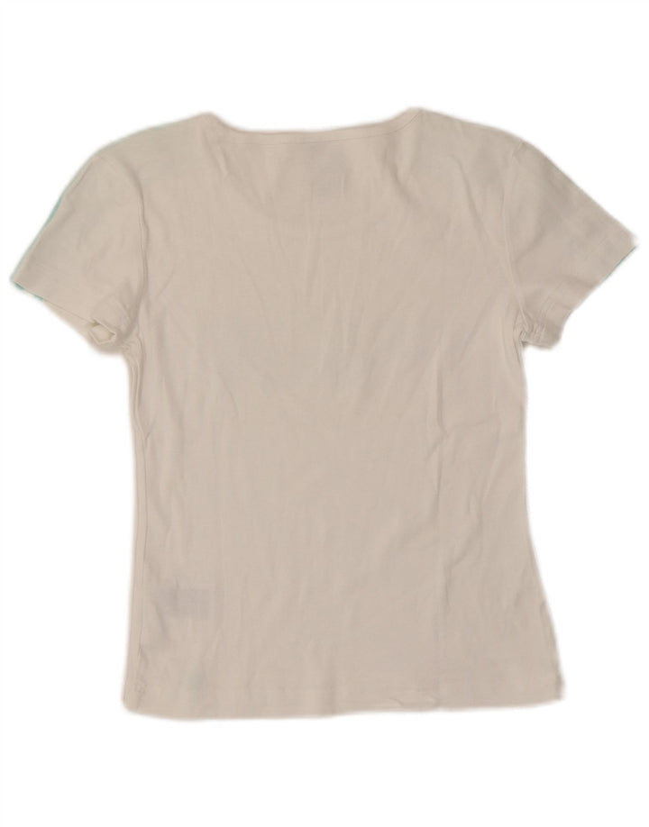 T-shirt grafica corta da donna ADIDAS UK 10 piccola in cotone bianco